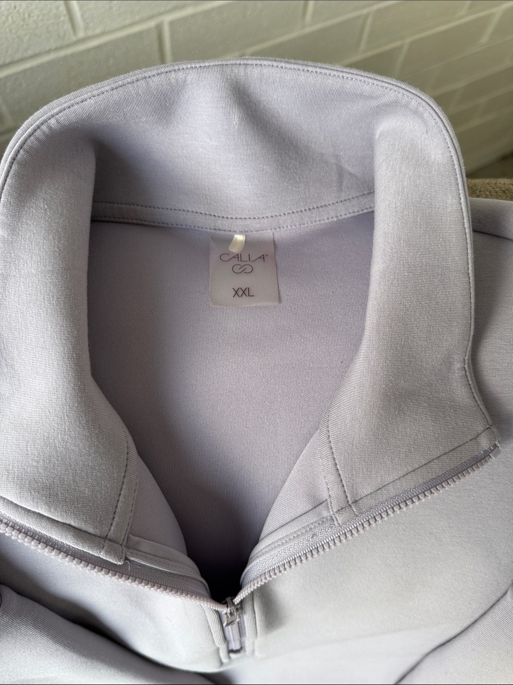 Women's Half-Zip Pullover Sweatshirt in Light Lavender - Picture 2 of 3